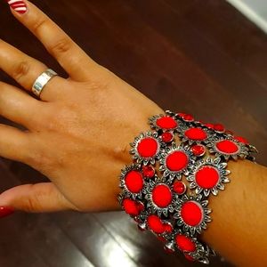 Gorgeous Red Statement Bracelet